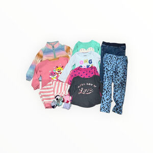 Baby Shark Mixed Brands Outfit Lot Girls 3T Pants Shirts Sweatshirt Socks